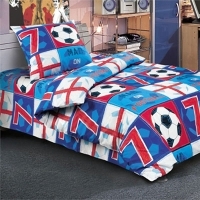 Постельное белье "Футбол" (1,5 спальный КПБ, бязь, наволочка 70х70) артикул 1116a.
